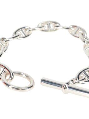 HERMES Chaine d'Ancre GM Bracelet Ag925 15 Links Silver Auth 131509SM